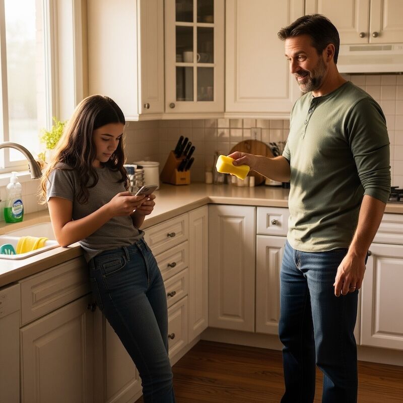 Screen Time vs. Sink Time: Battling Internet Addiction and Chore Apathy